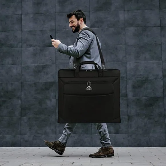 Garment Bag for Travel, Large Carry on Garment Bags with Strap for Business, Wat